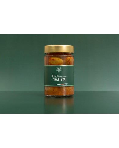 Olives vertes Halkidiki & Harissa 100gr Olives vertes Halkidiki & Harissa 100gr