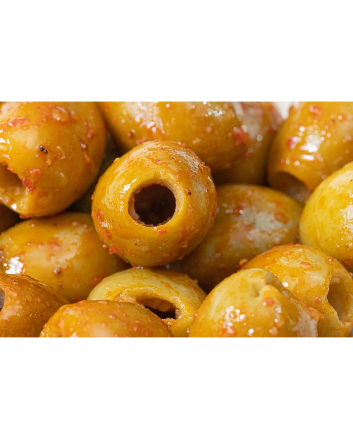 Olives vertes Halkidiki & Harissa 100gr