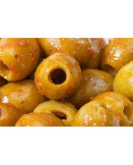 Olives vertes Halkidiki & Harissa 100gr